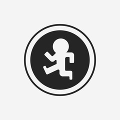 Pedestrian sign icon