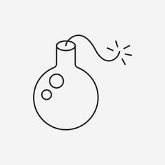 bomb line icon
