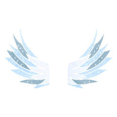 Fototapeta na wymiar retro cartoon wings symbol