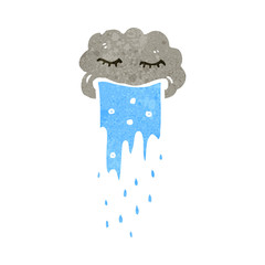 retro cartoon storm cloud character