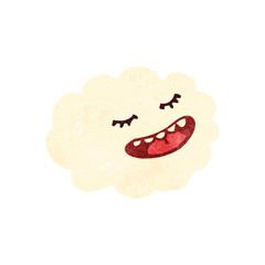 happy cloud retro cartoon