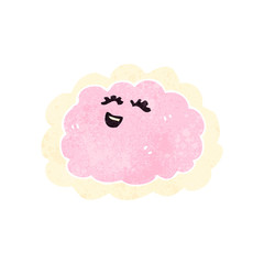 happy cloud retro cartoon