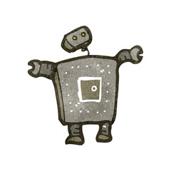 retro cartoon robot