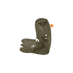 retro cartoon funny little bird