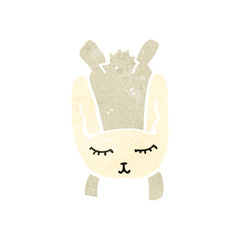 retro cartoon little white rabbit