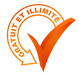 gratuit et illimité sur symbole validé orange