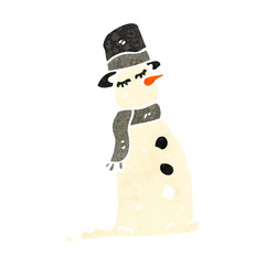 retro cartoon snowman