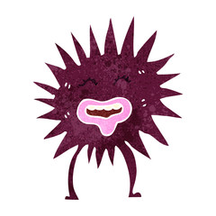 retro cartoon spiky sea creature