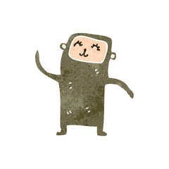 retro cartoon monkey