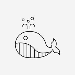 Whale line icon