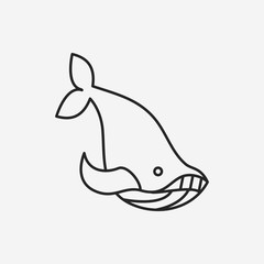 Whale line icon
