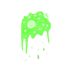 retro cartoon gross slime monster
