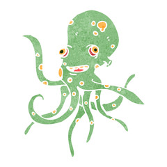 retro cartoon octopus