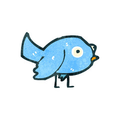 retro cartoon bluebird