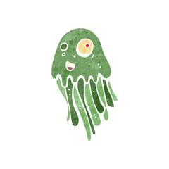 retro cartoon jellyfish