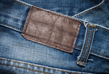 close up of a jeans label