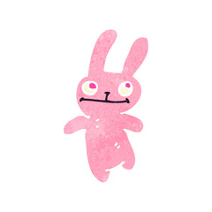 retro cartoon little pink rabbit