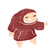 retro cartoon boy in hooded sweatshirt