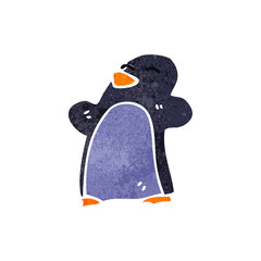retro cartoon penguin