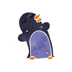 retro cartoon penguin