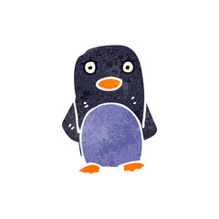 retro cartoon penguin
