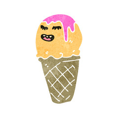 retro cartoon ice cream cone