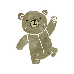 cute teddy bear retro cartoon