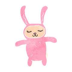 retro cartoon funny pink rabbit