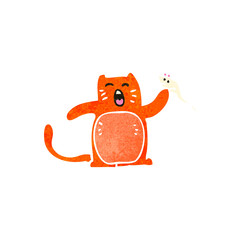 retro cartoon ginger cat