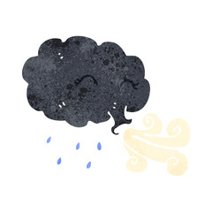 retro cartoon raincloud