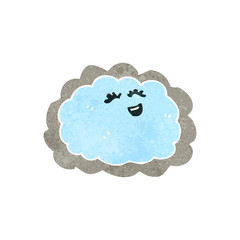 retro cartoon cloud with silver lining