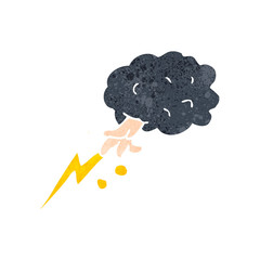 retro cartoon smiting hand from cloud