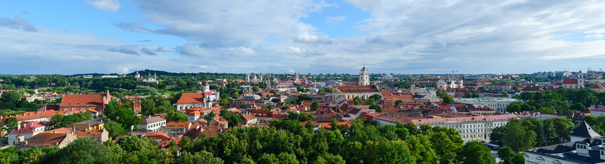 Fototapeta na wymiar Vilnius, panoramic view of Old City from Mount of Gediminas