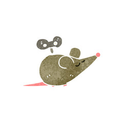 retro cartoon clockwork mouse