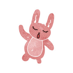 retro cartoon funny pink rabbit