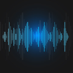 Vector equalizer, musical bar. Dark background