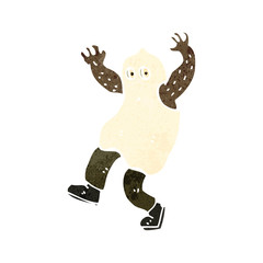 retro cartoon man in ghost costume