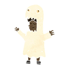 Obraz na płótnie Canvas retro cartoon man in ghost costume