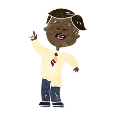 retro cartoon school child