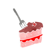 retro cartoon slice of cake