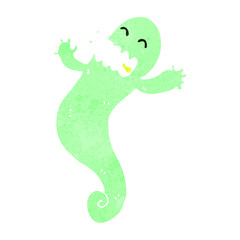 retro cartoon spooky ghost