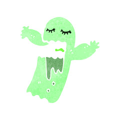 retro cartoon spooky ghost