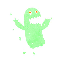 retro cartoon spooky ghost
