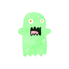 retro cartoon spooky ghost