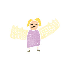 retro cartoon angel woman