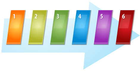 Six Blank business diagram slanted sequence illustration