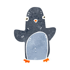 retro cartoon christmas penguin