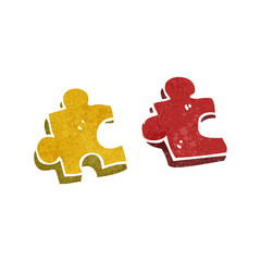 retro cartoon puzzle piece