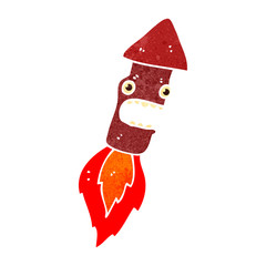 retro cartoon rocket