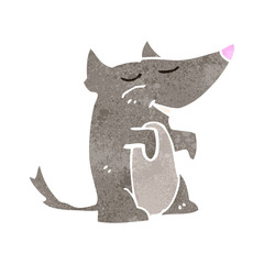 retro cartoon little wolf cub